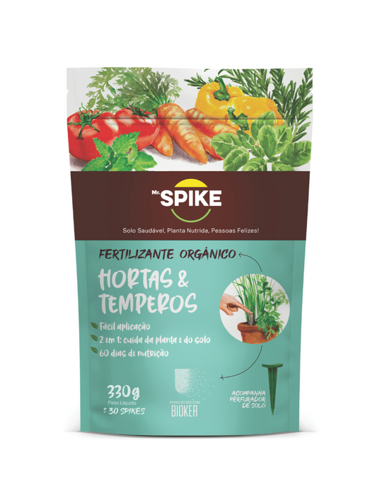 Fertilizante Orgânico Hortas e Temperos Mr Spike 330g