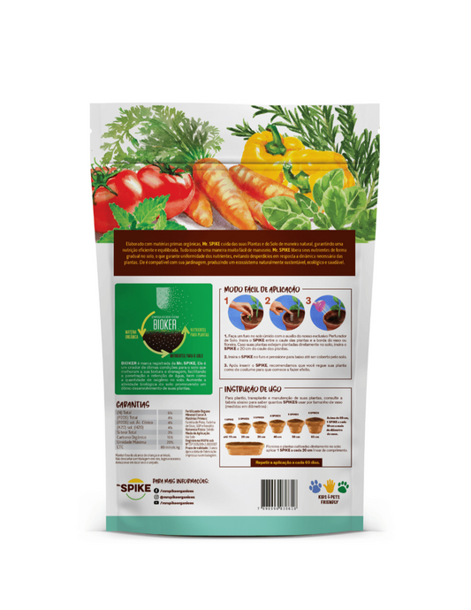 Fertilizante Orgânico Hortas e Temperos Mr Spike 330g