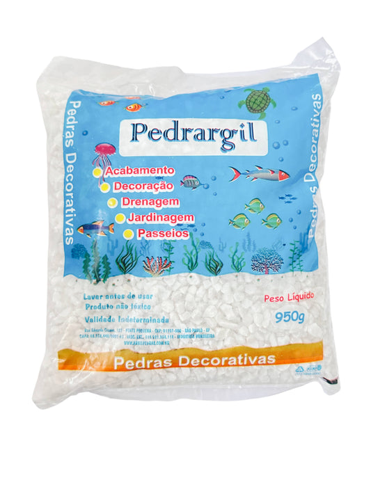 Pedra Decorativa Branca Seixo Dolomita Pedrargil 950g